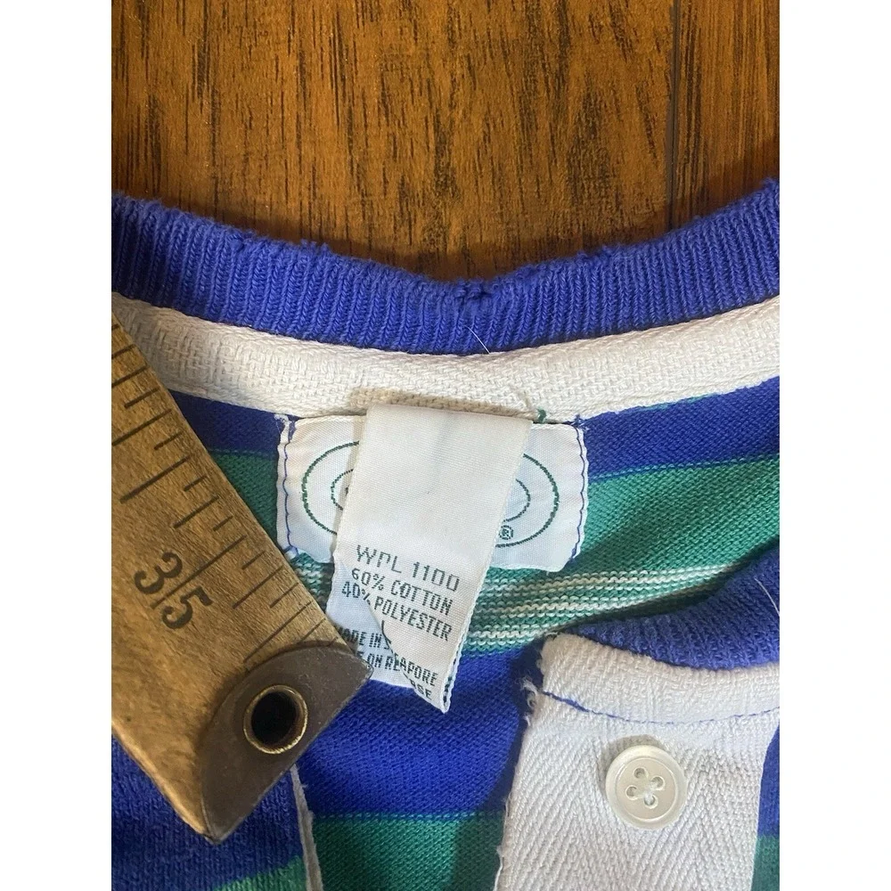Lacoste vintage‎ striped rugby polo long sleeve shirt